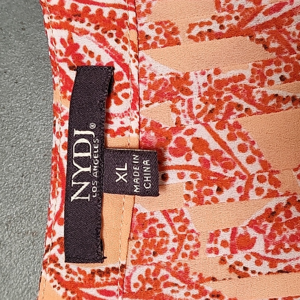 Paisley Print Women's Top - Peach and Red - Picture 2 of 6